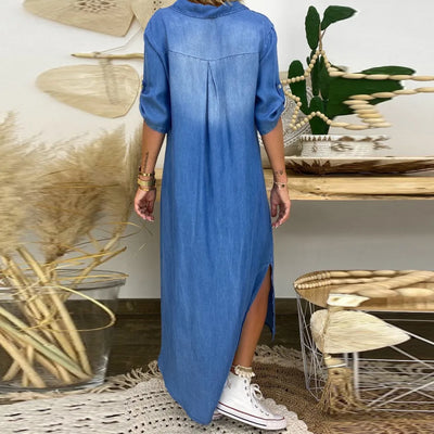 LEA™ | Langes Kleid im Jeansstil