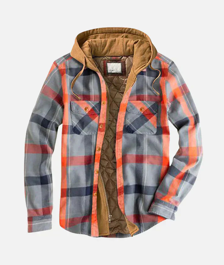 Les Hommes™ | Patchwork-Jacke mit Karomuster