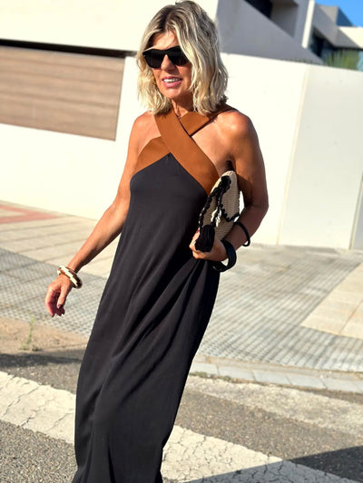 Sienna | Elegantes Kleid mit unbedecktem Rücken und modischem Crossover-Ausschnitt
