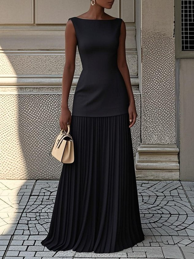 Serena - Plissiertes Maxikleid