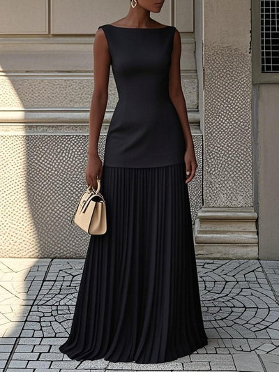 Serena - Plissiertes Maxikleid